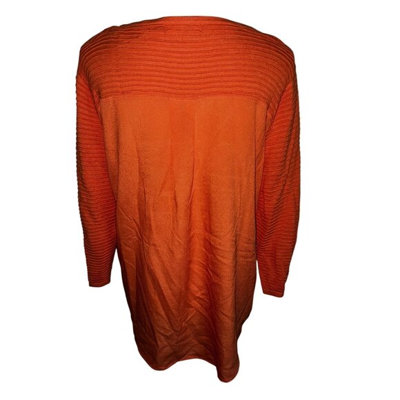 Calvin Klein Ribbed Orange Sweater L Womens Cotton Blend Made In China - Picture 3 of 4